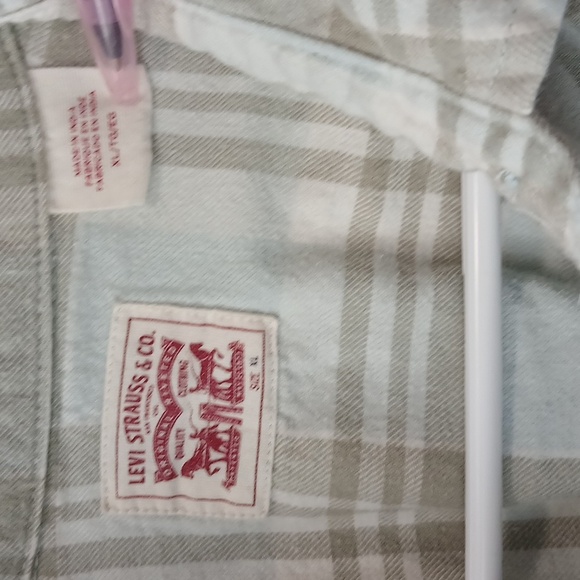 Levi's Long Sleeve Plaid Button Down Shirt Womens XL Western Chores Cowgirl - Picture 2 of 3